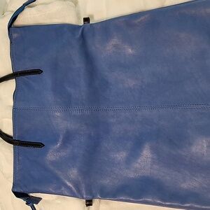 VARRIALE Genuine Leather Blue XL Hobo Bag